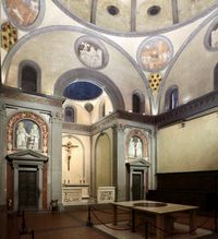 Bild 1: Detailansicht der alten Sakristei der Basilika di San Lorenzo in Florenz