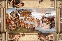 Michelangelo, &quot;Die Sintflut&quot;, 1508-1512, Fresko, Sixtinische Kapelle, Rom